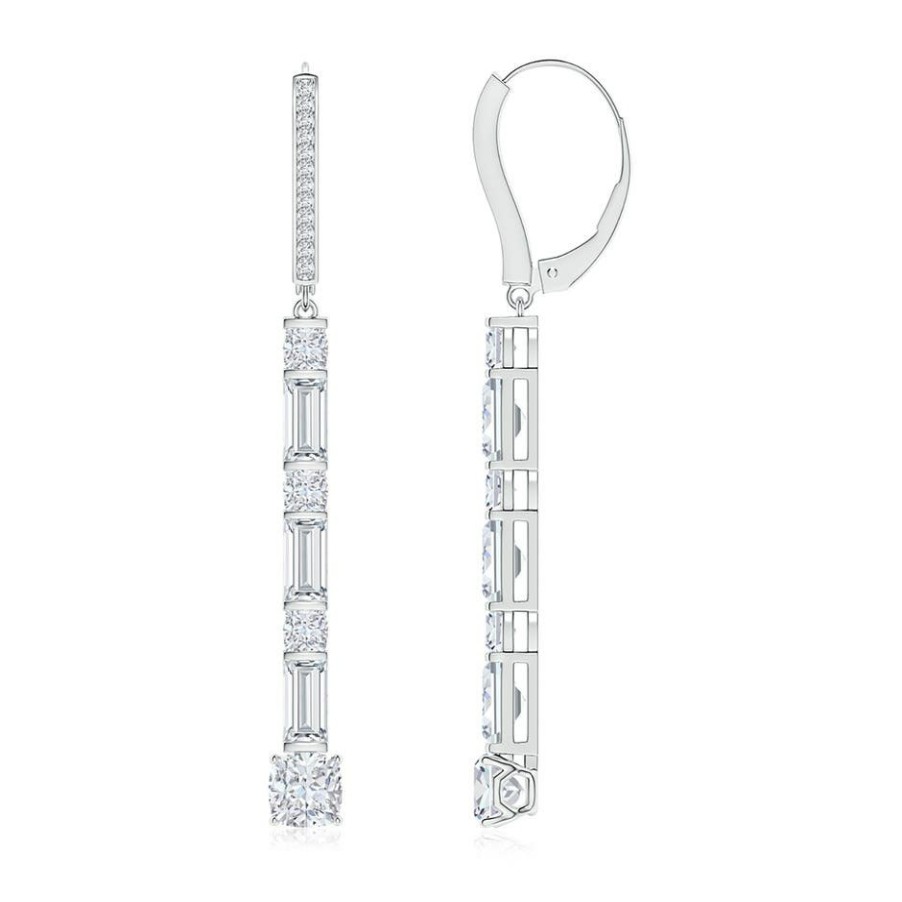 Earrings Angara Diamond | Natori X Angara Orient Express Lab-Grown Baguette & Cushion Diamond Long Drop Earrings