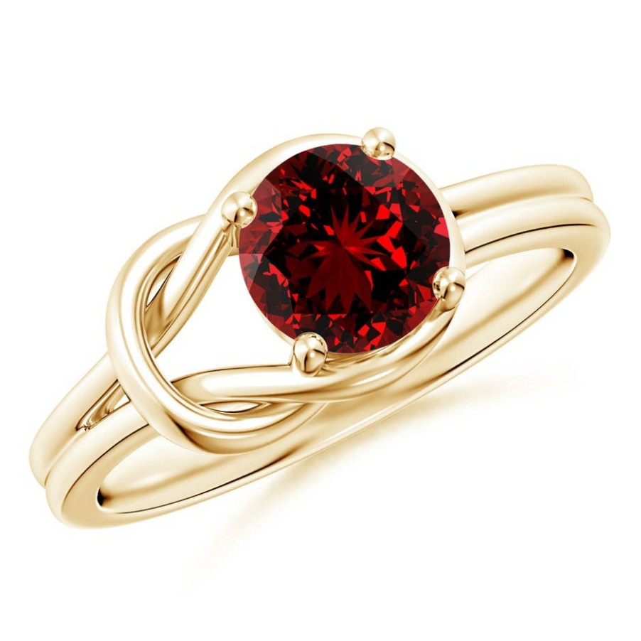 Rings Angara Ruby | Lab-Grown Solitaire Ruby Infinity Knot Ring