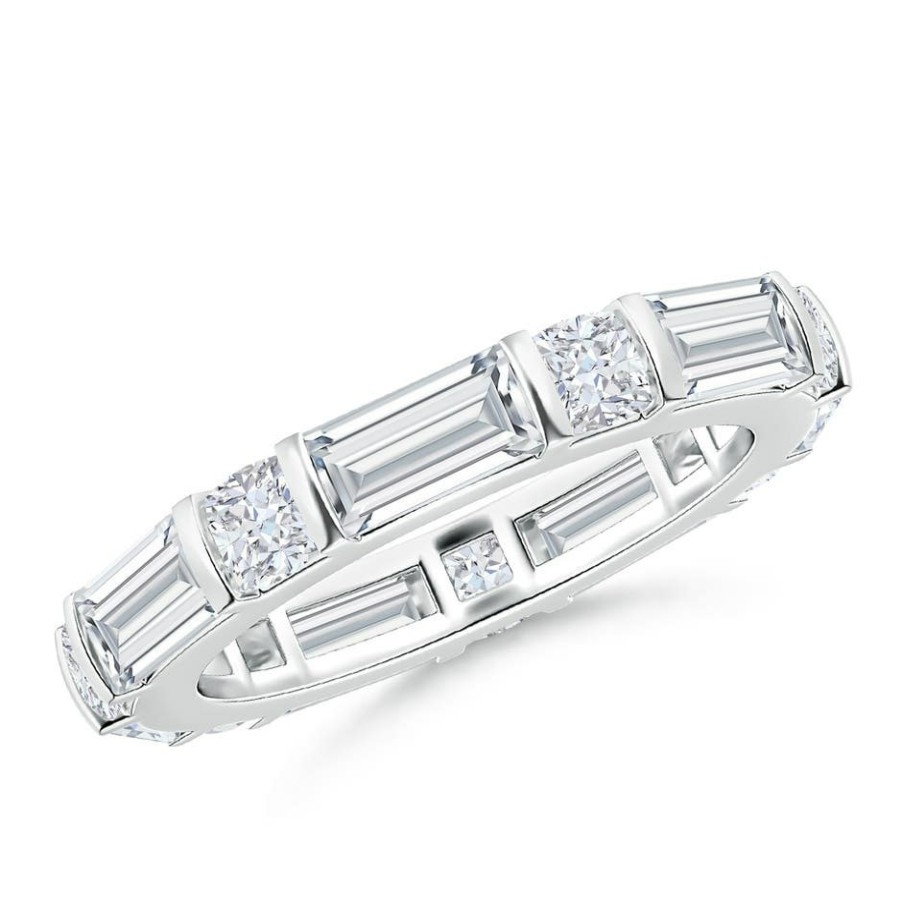 Rings Angara Diamond | Natori X Angara Orient Express Lab-Grown Baguette & Cushion Diamond Eternity Band