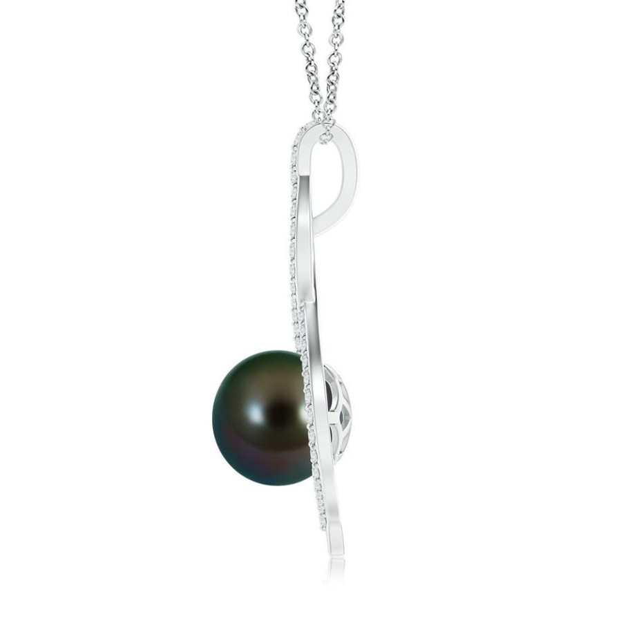 Necklaces Angara Tahitian Pearl | Tahitian Pearl Infinity Twist Pendant