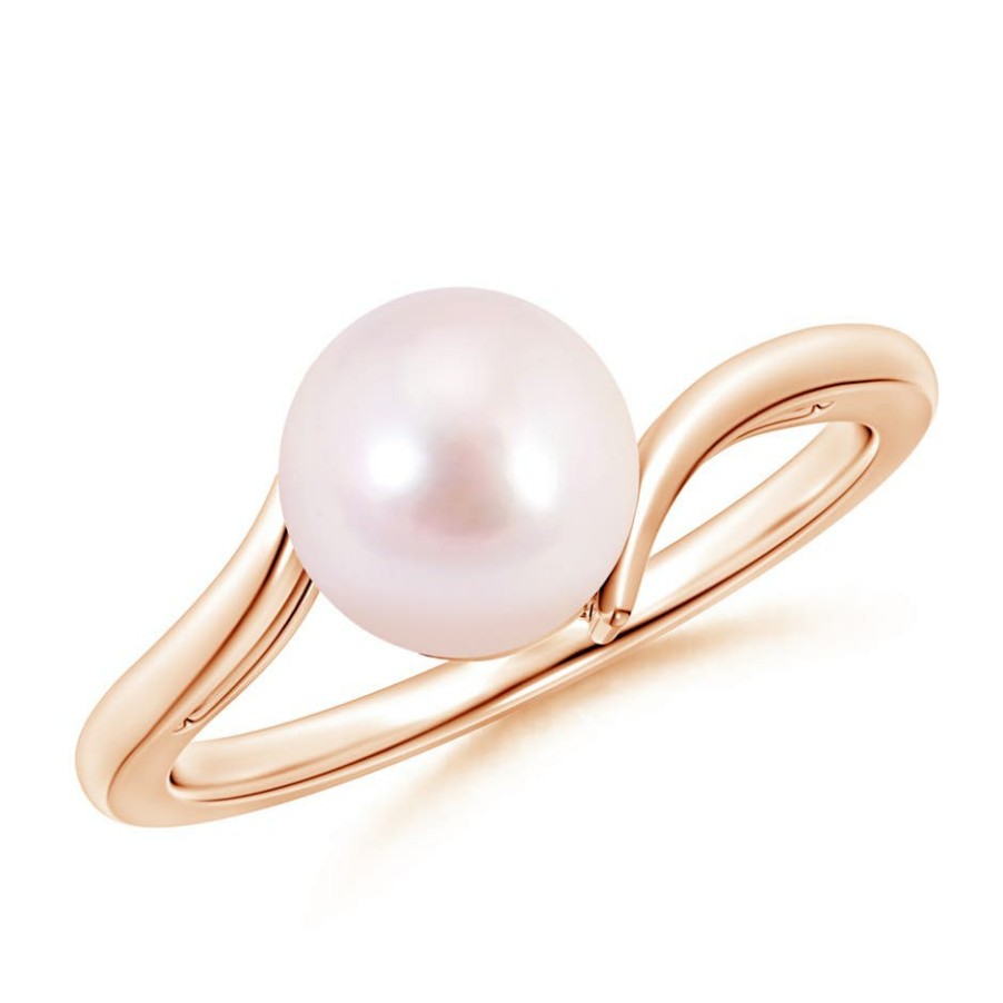 Rings Angara Akoya Pearl | Solitaire Japanese Akoya Pearl Bypass Ring