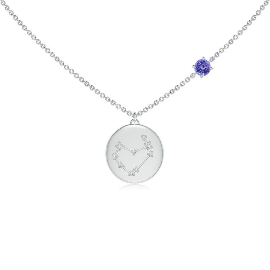 Necklaces Angara Tanzanite | Tanzanite Capricorn Constellation Medallion Pendant