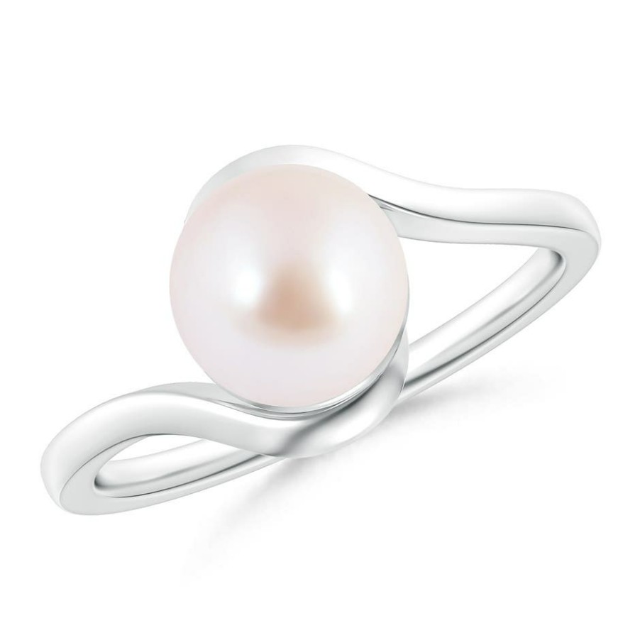 Rings Angara Akoya Pearl | Japanese Akoya Pearl Solitaire Bypass Ring