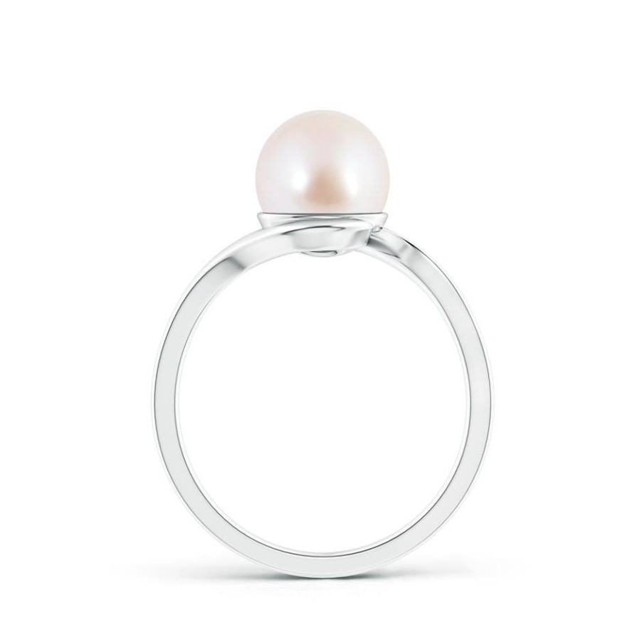 Rings Angara Akoya Pearl | Japanese Akoya Pearl Solitaire Bypass Ring