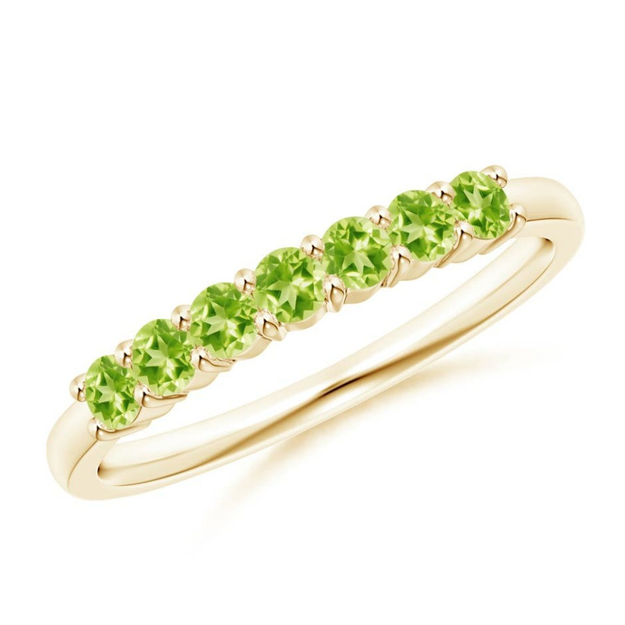 Rings Angara Peridot | Half Eternity Seven Stone Peridot Wedding Ring