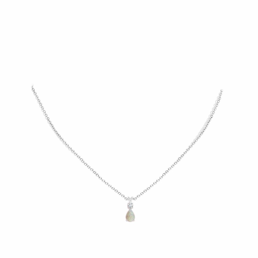 Necklaces Angara Opal | Pear-Shaped Opal V-Bale Pendant