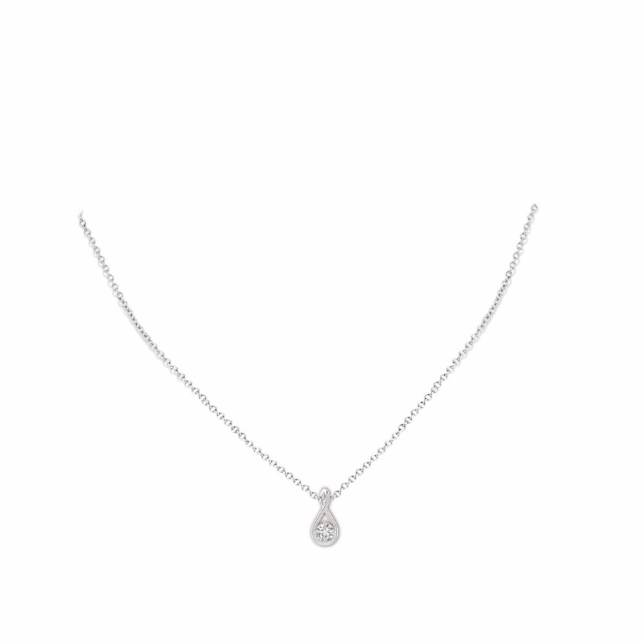 Necklaces Angara Diamond | Solitaire Diamond Twist Bale Pendant