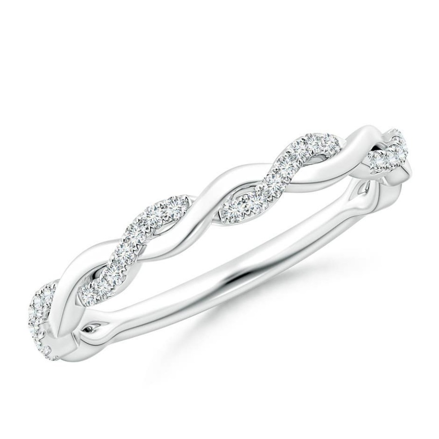 Rings Angara Diamond | Pave-Set Diamond Twist Ring For Her