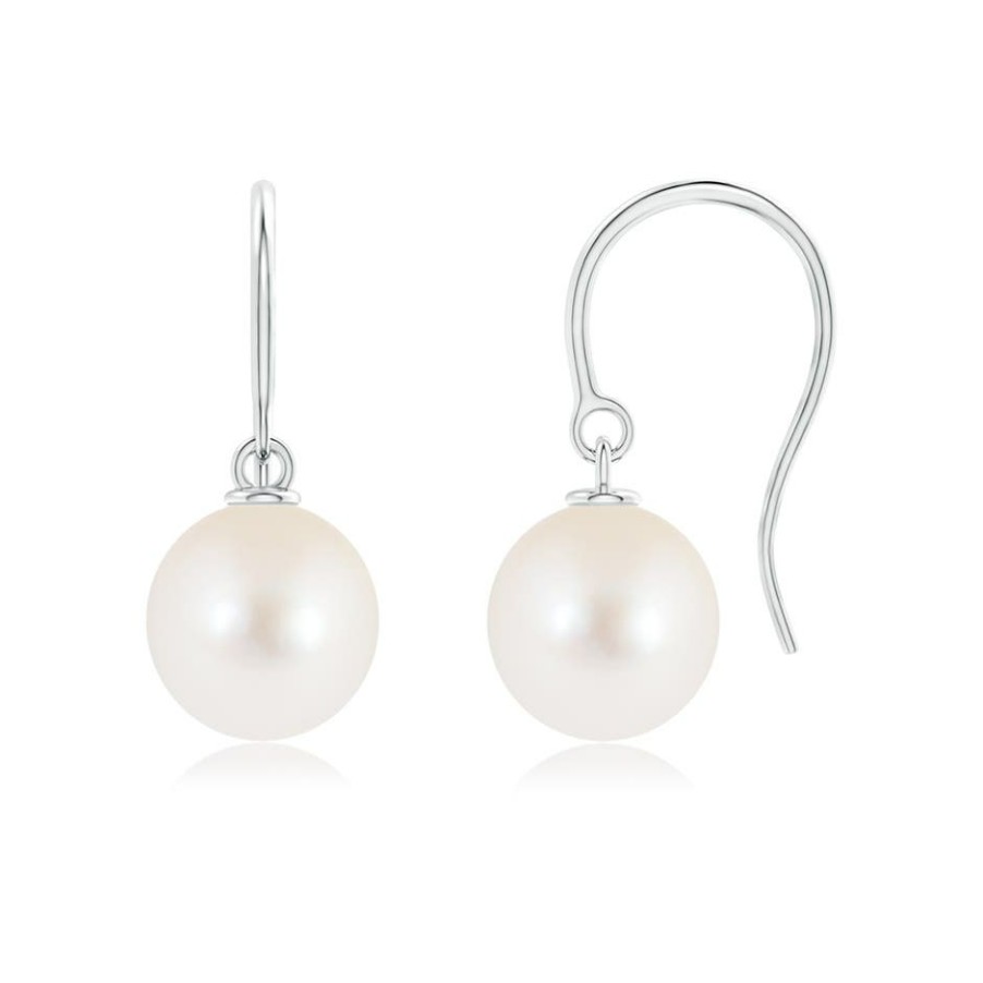 Earrings Angara Freshwater Pearl | Classic Freshwater Pearl Fish Hook Earrings