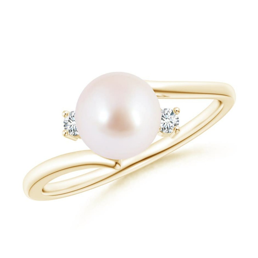 Rings Angara Akoya Pearl | Japanese Akoya Pearl Bypass Engagement Ring