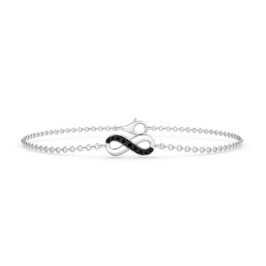 Bracelets Angara Enhanced Black | Black Diamond Infinity Chain Bracelet