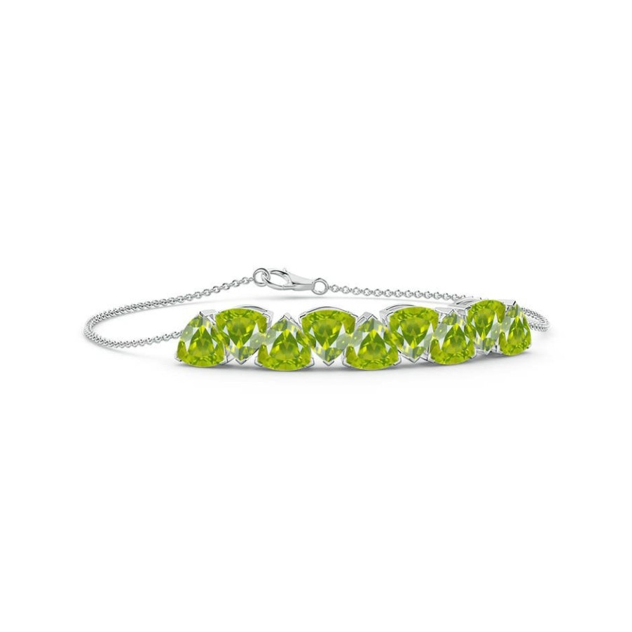 Bracelets Angara Peridot | Trillion Peridot Chain Bracelet