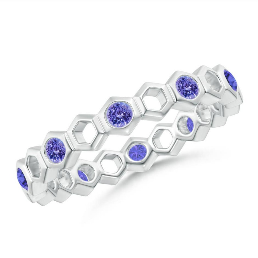 Rings Angara Tanzanite | Natori X Angara Hexagonal Alternate Tanzanite Eternity Ring