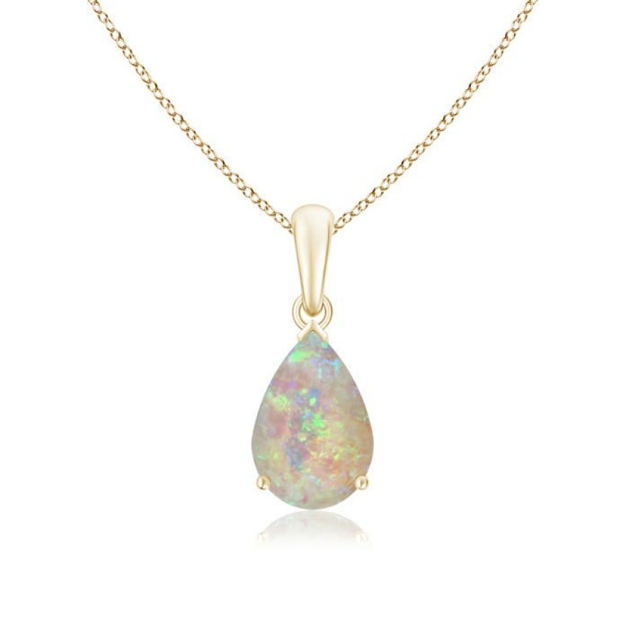 Necklaces Angara Opal | Pear-Shaped Opal Solitaire Pendant