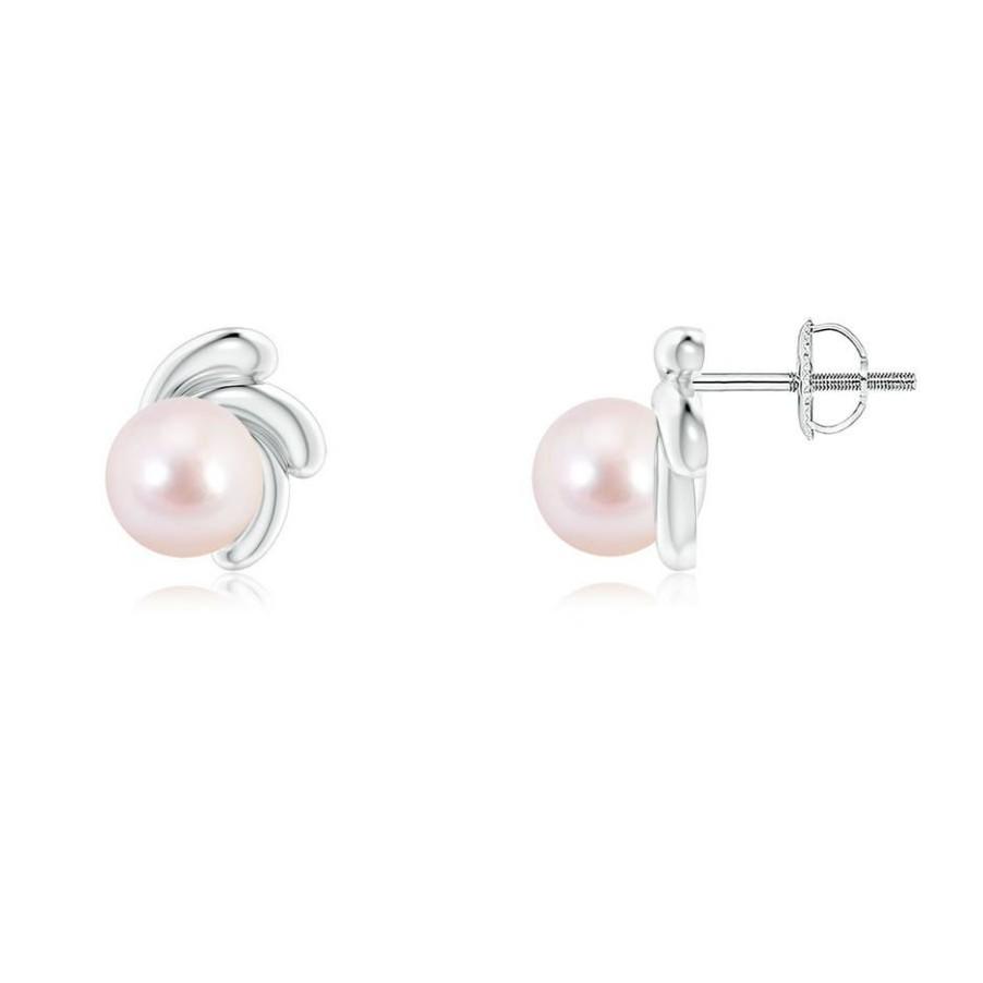 Earrings Angara Akoya Pearl | Japanese Akoya Pearl Spiral Stud Earrings