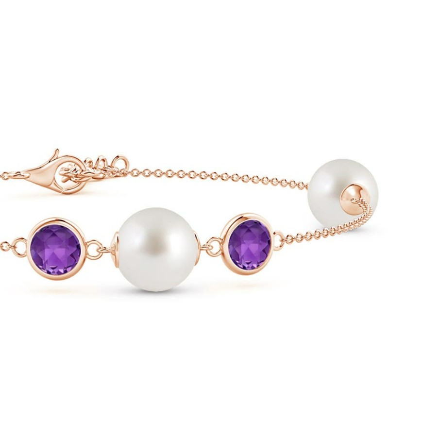 Bracelets Angara South Sea Pearl | South Sea Pearl And Amethyst Bracelet