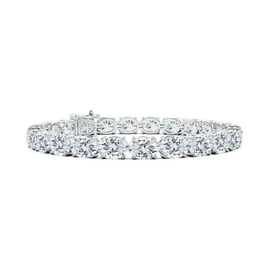 Bracelets Angara Diamond | Lab-Grown Classic Oval Diamond Tennis Link Bracelet