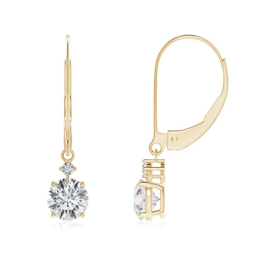 Earrings Angara Diamond | Lab-Grown Solitaire Diamond Dangle Earrings