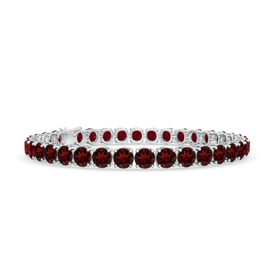 Bracelets Angara Garnet | Classic Garnet Linear Tennis Bracelet