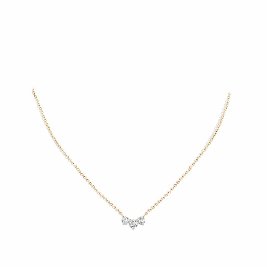 Necklaces Angara Diamond | Lab-Grown Classic Trio Diamond Necklace