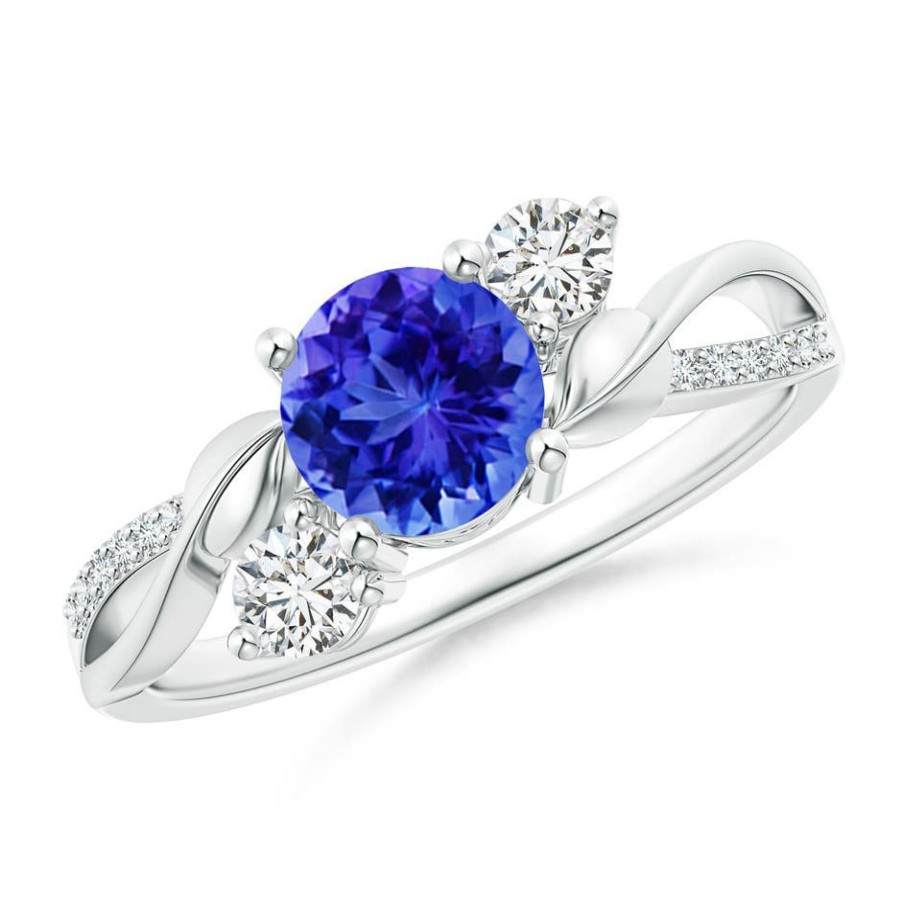 Rings Angara Tanzanite | Tanzanite And Diamond Twisted Vine Ring