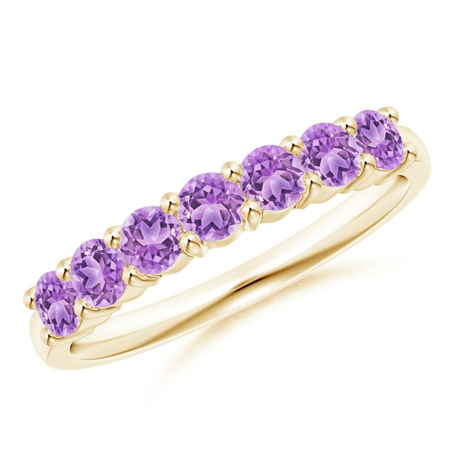 Rings Angara Amethyst | Half Eternity Seven Stone Amethyst Wedding Ring