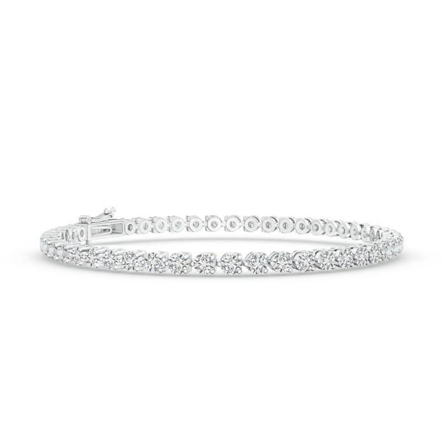 Bracelets Angara Diamond | Round Diamond Link Tennis Bracelet