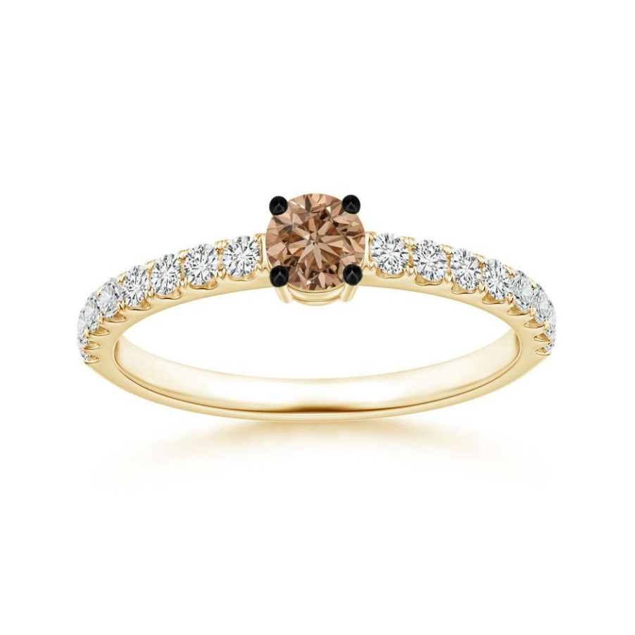 Rings Angara Coffee Diamond | Classic Coffee Diamond Solitaire Ring