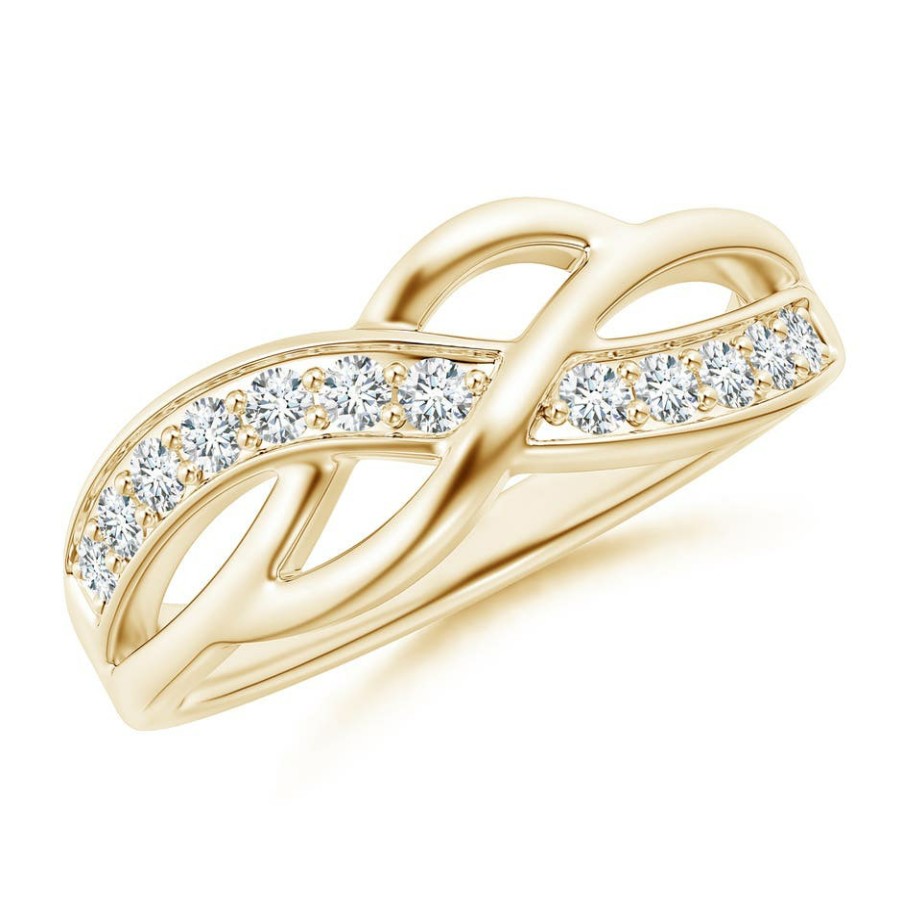 Rings Angara Diamond | Pave Set Round Diamond Multi-Row Crossover Band