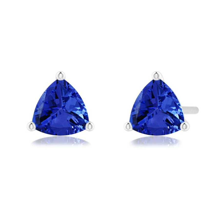 Earrings Angara Tanzanite | Martini-Set Trillion Tanzanite Stud Earrings