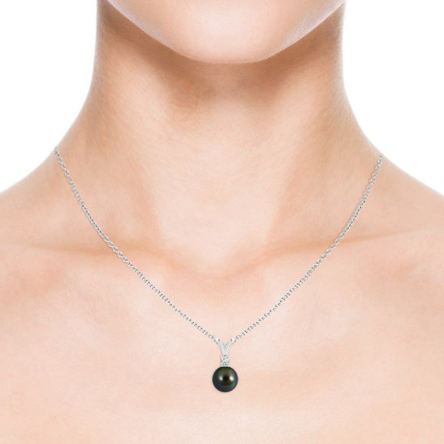 Necklaces Angara Tahitian Pearl | Tahitian Pearl V-Bale Pendant