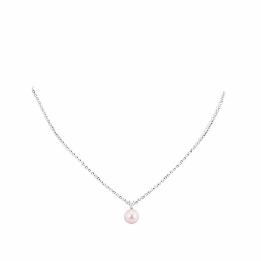 Necklaces Angara Akoya Pearl | Japanese Akoya Pearl Solitaire V-Bale Pendant