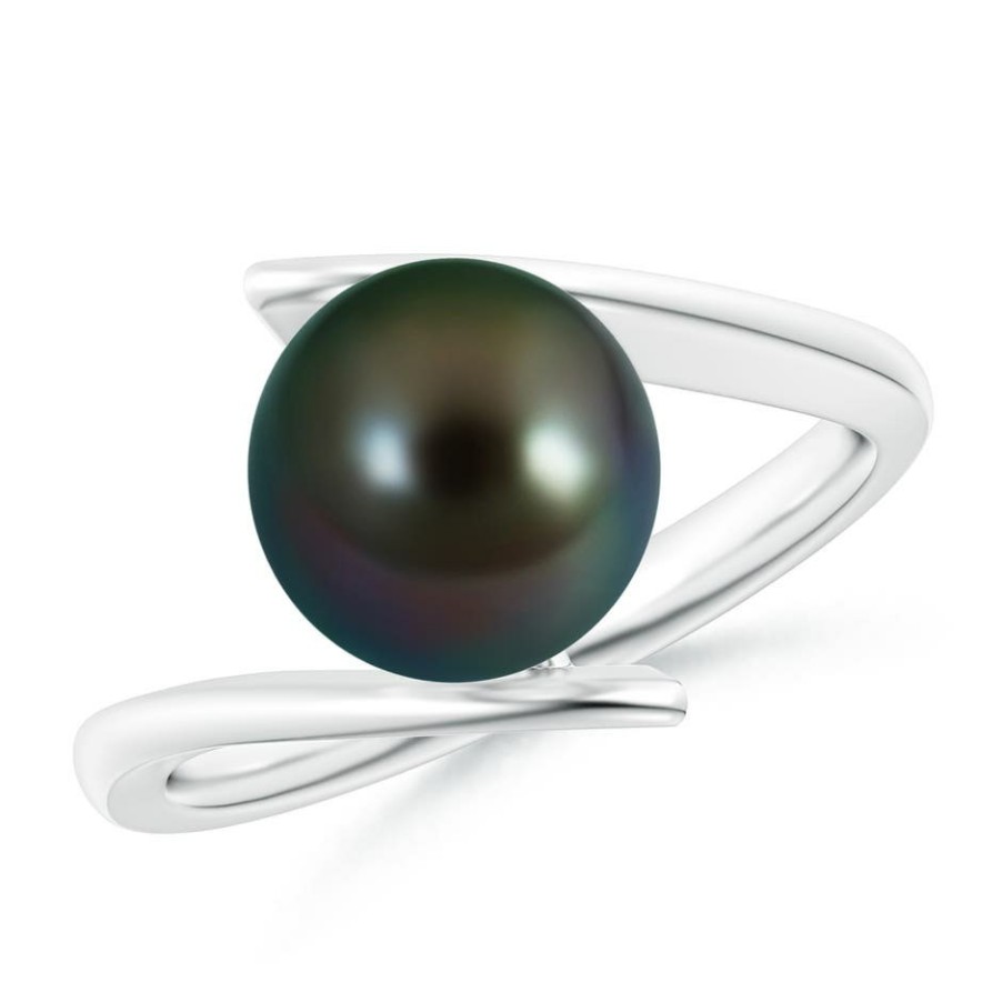 Rings Angara Tahitian Pearl | Solitaire Tahitian Pearl Ring With Bypass Shank