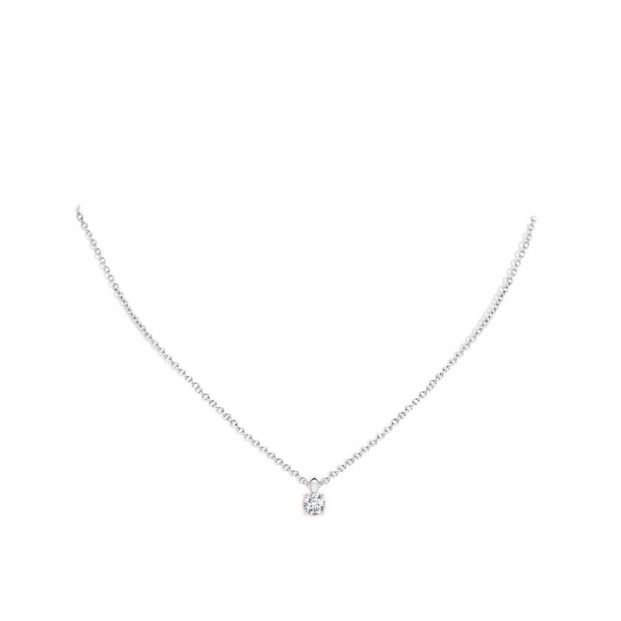 Necklaces Angara Diamond | Lab-Grown Classic Round Diamond Solitaire Pendant