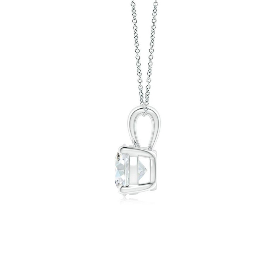 Necklaces Angara Diamond | Lab-Grown Classic Round Diamond Solitaire Pendant