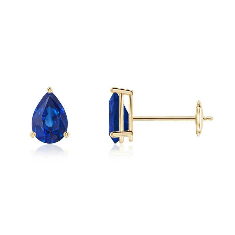 Earrings Angara Blue Sapphire | Pear-Shaped Blue Sapphire Stud Earrings