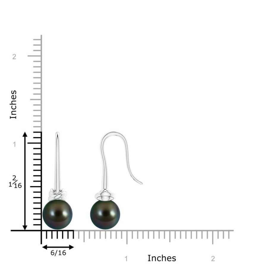 Earrings Angara Tahitian Pearl | Fish Hook Tahitian Pearl Drop Earrings