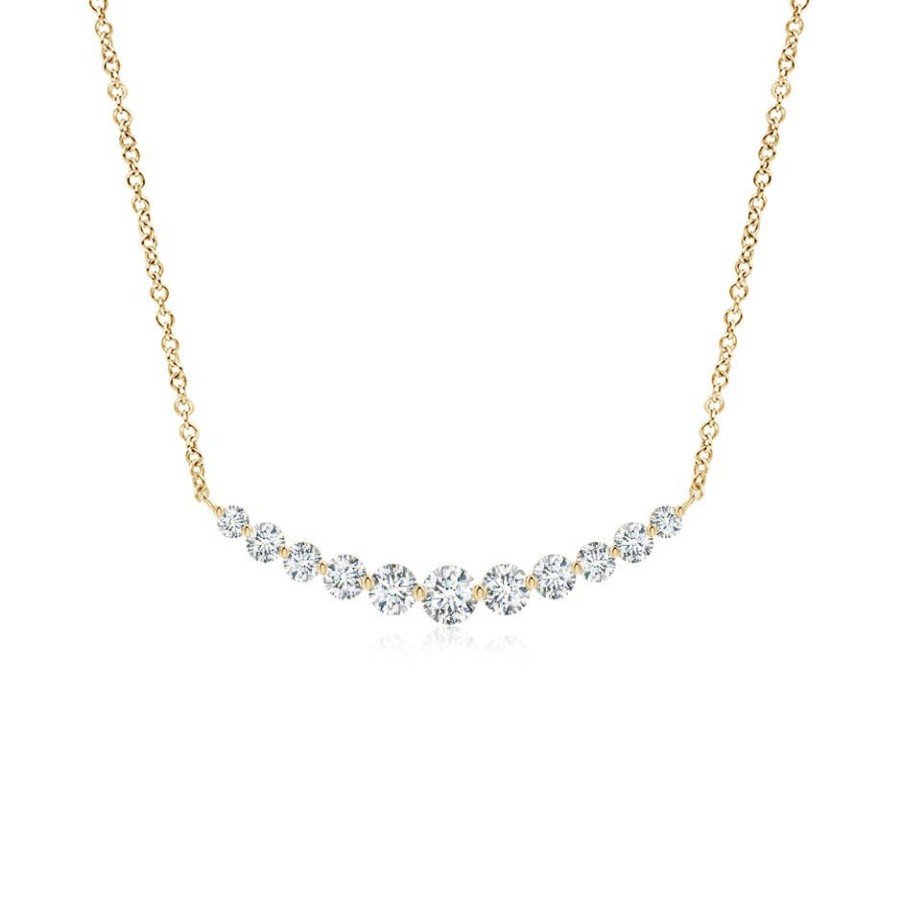 Necklaces Angara Diamond | Contemporary Round Diamond Journey Pendant Necklace