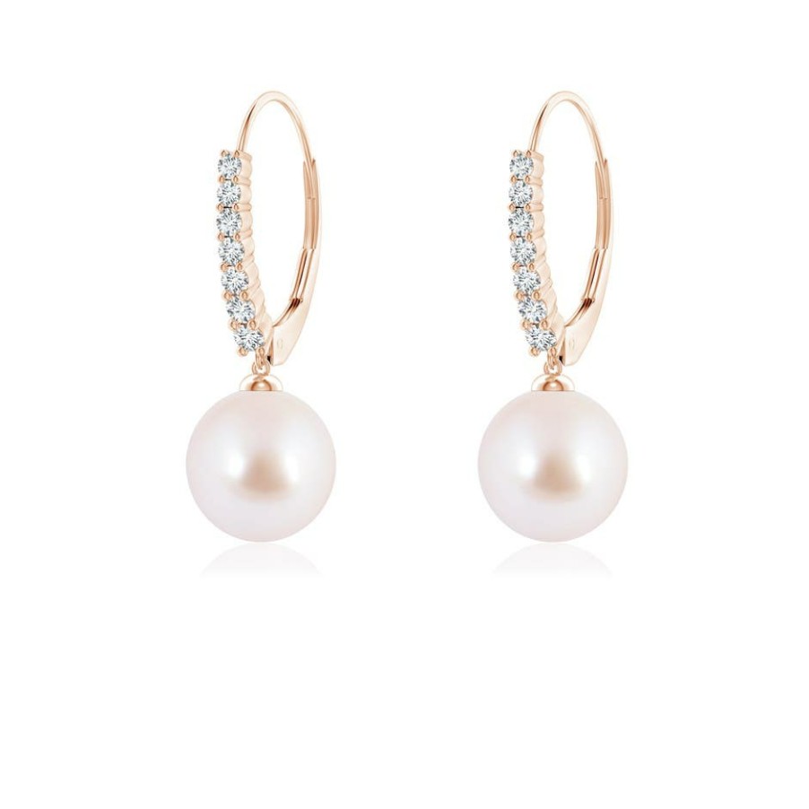 Earrings Angara Akoya Pearl | Japanese Akoya Pearl Tapered Leverback Earrings