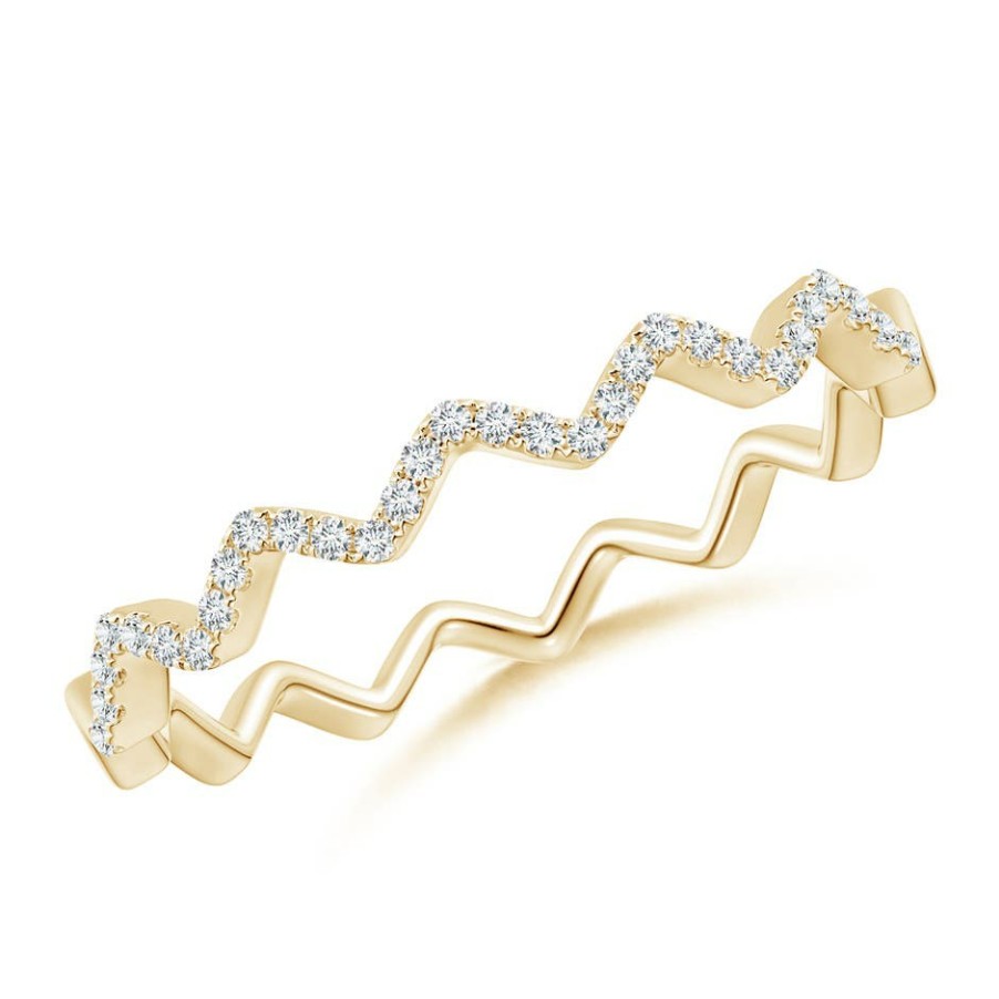 Rings Angara Diamond | Classic Round Diamond Zig Zag Ring