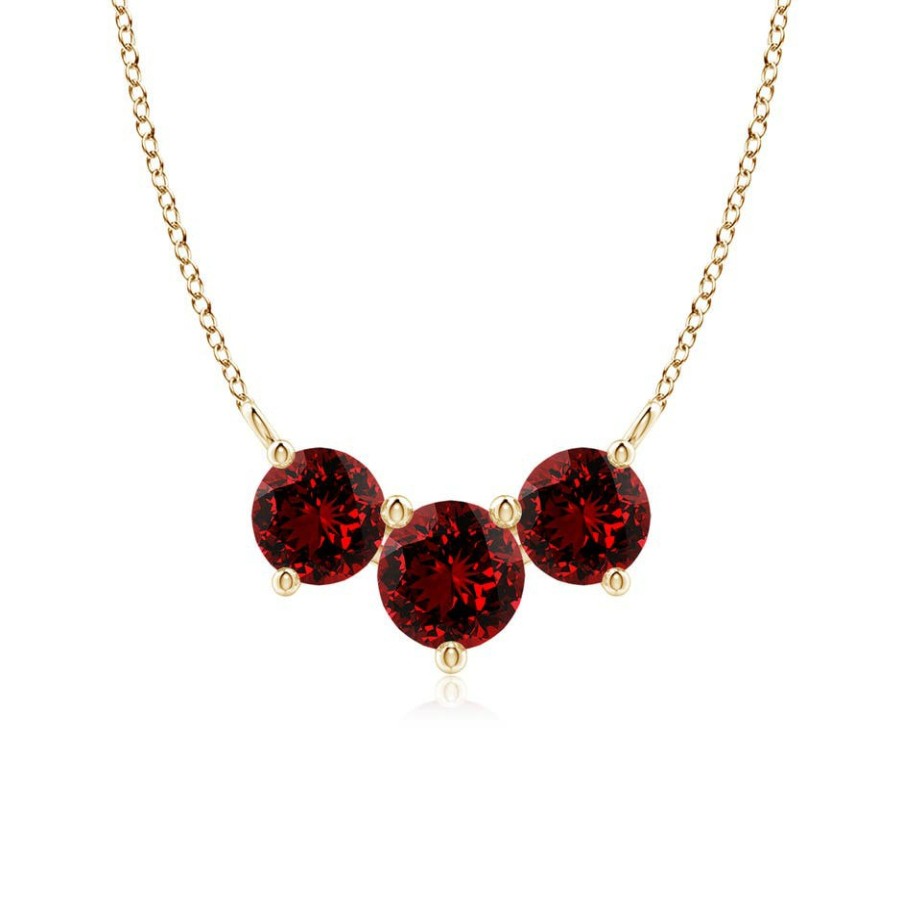 Necklaces Angara Ruby | Lab-Grown Classic Trio Ruby Necklace