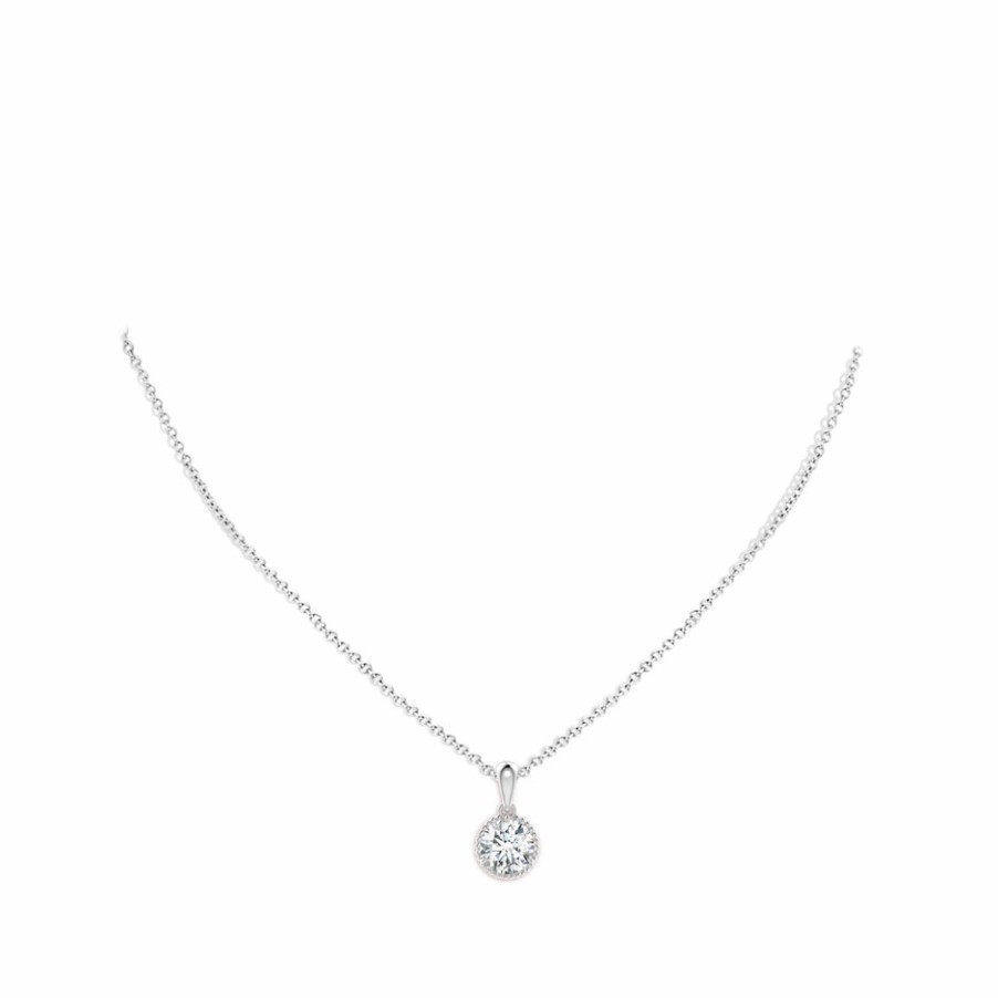 Necklaces Angara Diamond | Lab-Grown Rope-Framed Claw-Set Diamond Solitaire Pendant