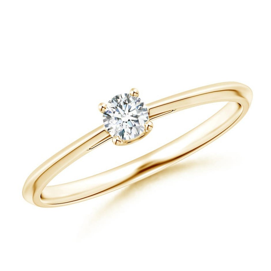 Rings Angara Diamond | Knife-Edged Classic Round Diamond Solitaire Ring