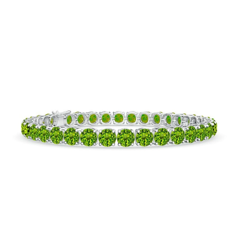 Bracelets Angara Peridot | Classic Peridot Linear Tennis Bracelet