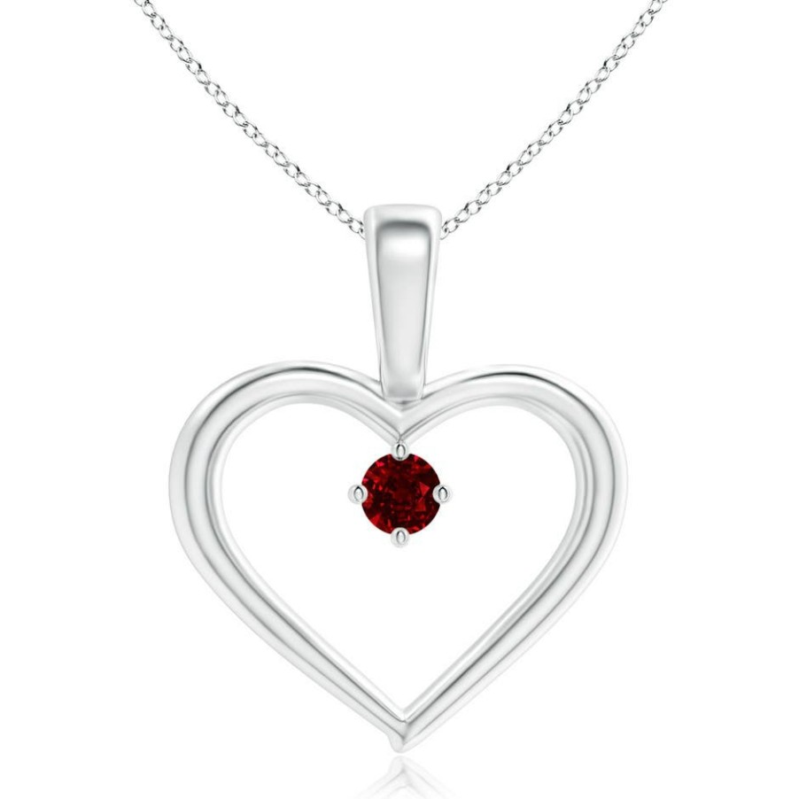 Necklaces Angara Ruby | Solitaire Ruby Heart Pendant