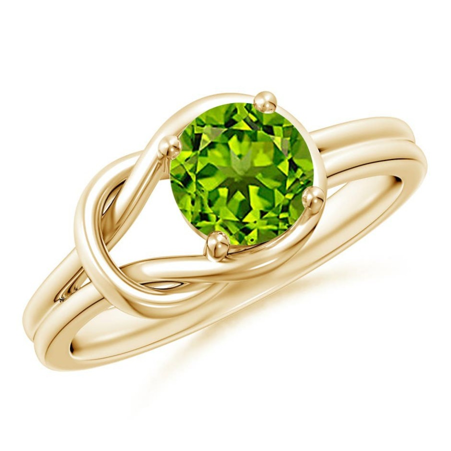 Rings Angara Peridot | Solitaire Peridot Infinity Knot Ring