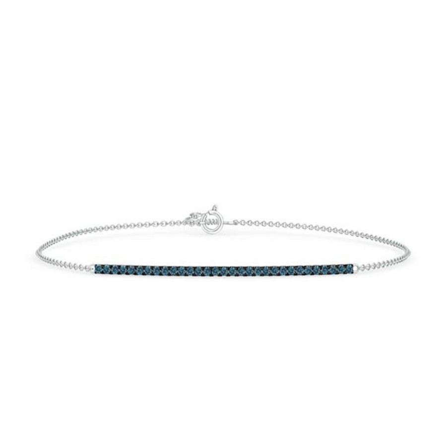 Bracelets Angara Enhanced Blue | Blue Diamond Bar Bracelet