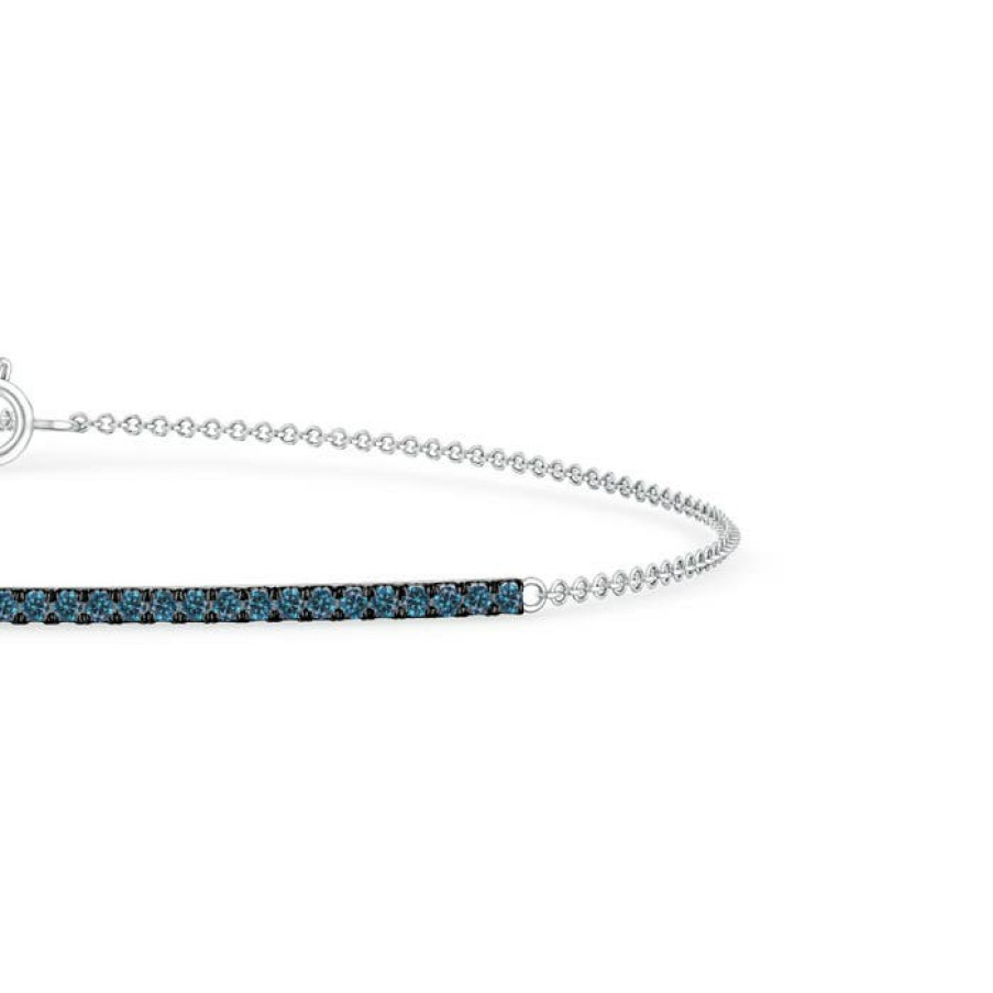 Bracelets Angara Enhanced Blue | Blue Diamond Bar Bracelet