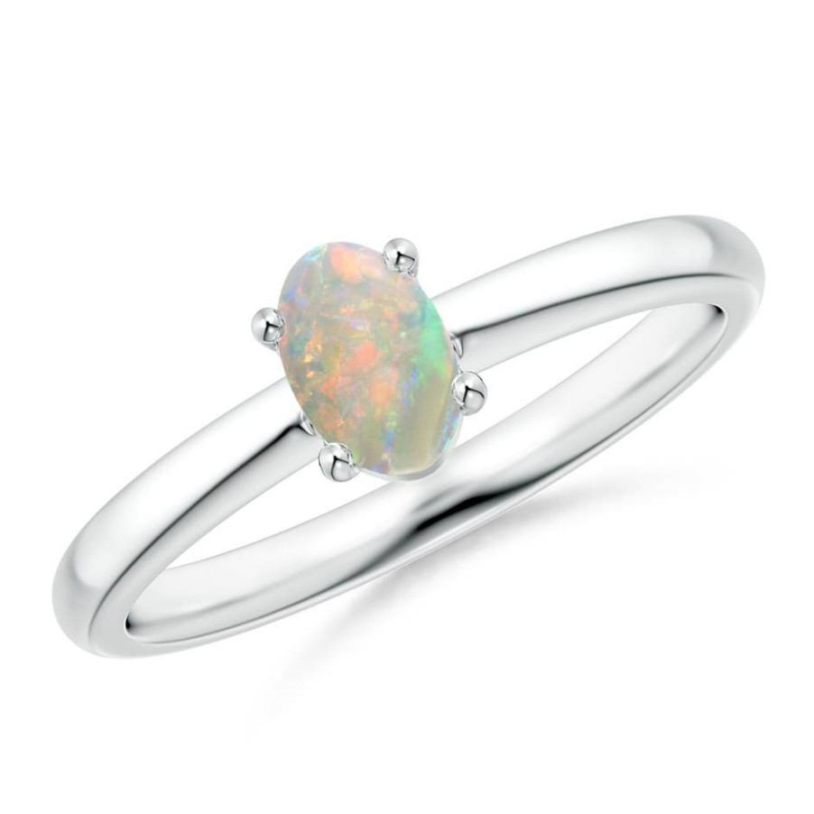 Rings Angara Opal | Classic Solitaire Oval Opal Promise Ring