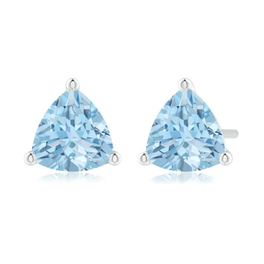 Earrings Angara Aquamarine | Martini-Set Trillion Aquamarine Stud Earrings